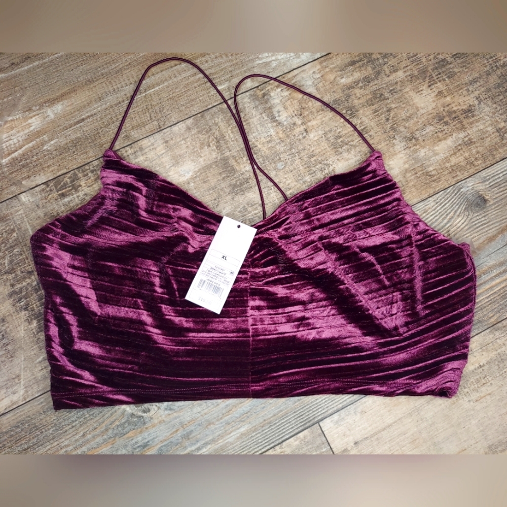 Purple Velvet Crop Top XL